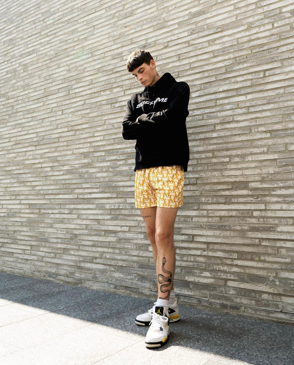 YELLOW D MESH SHORTS