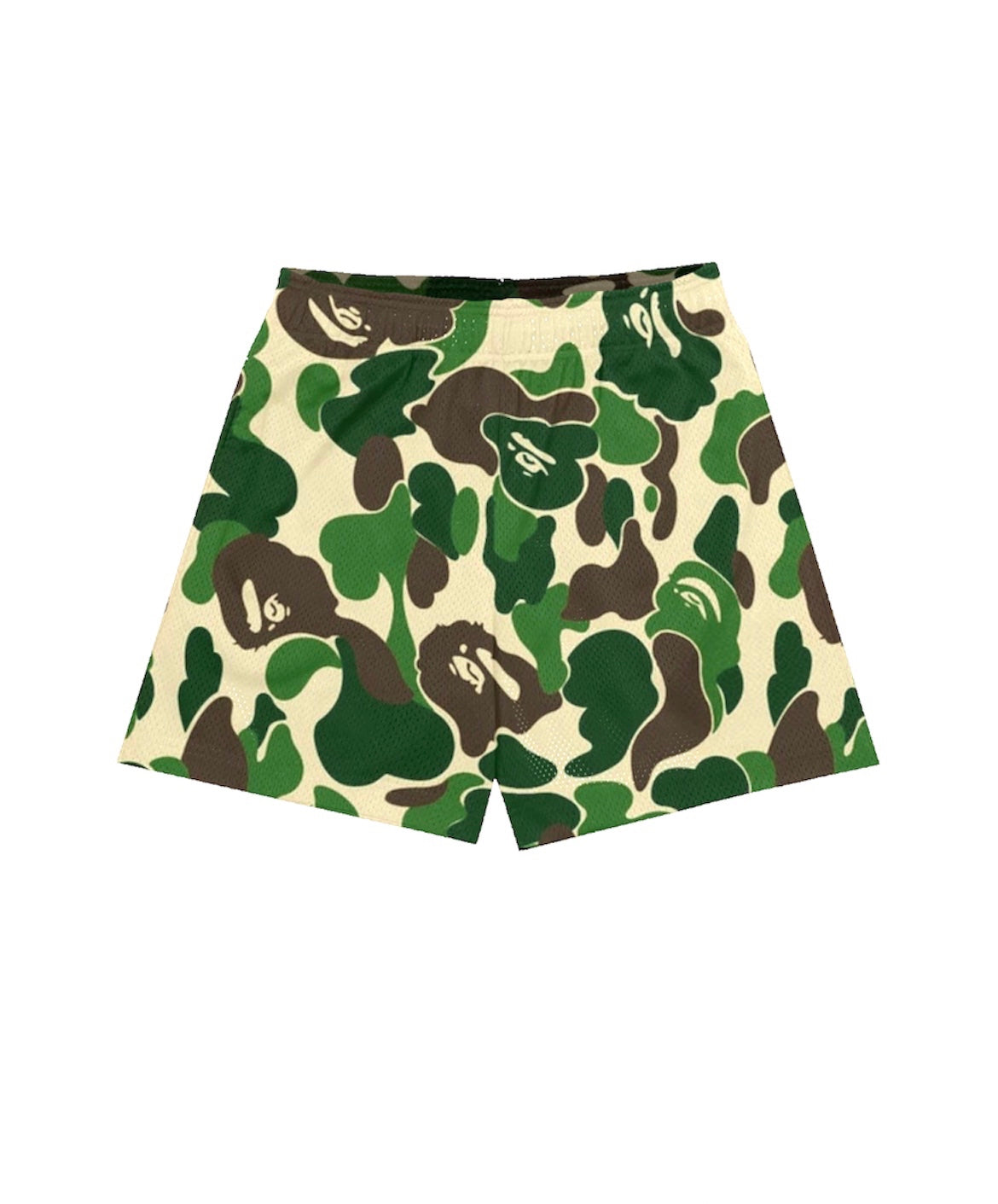 GREEN CAMO MESH SHORTS