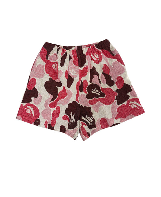 PINK CAMO WOVEN SHORTS