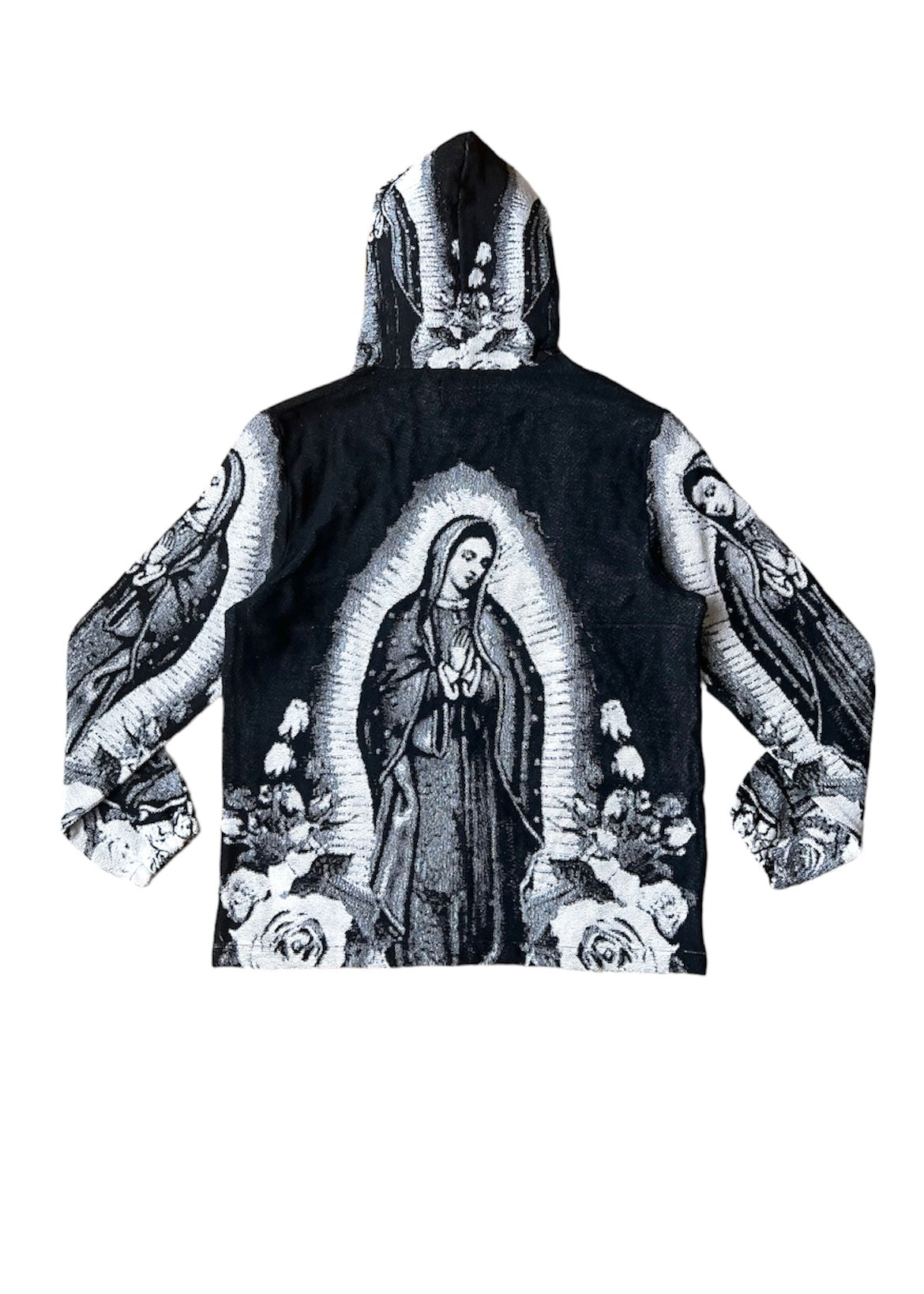 MARY B&W WOVEN HOODIE
