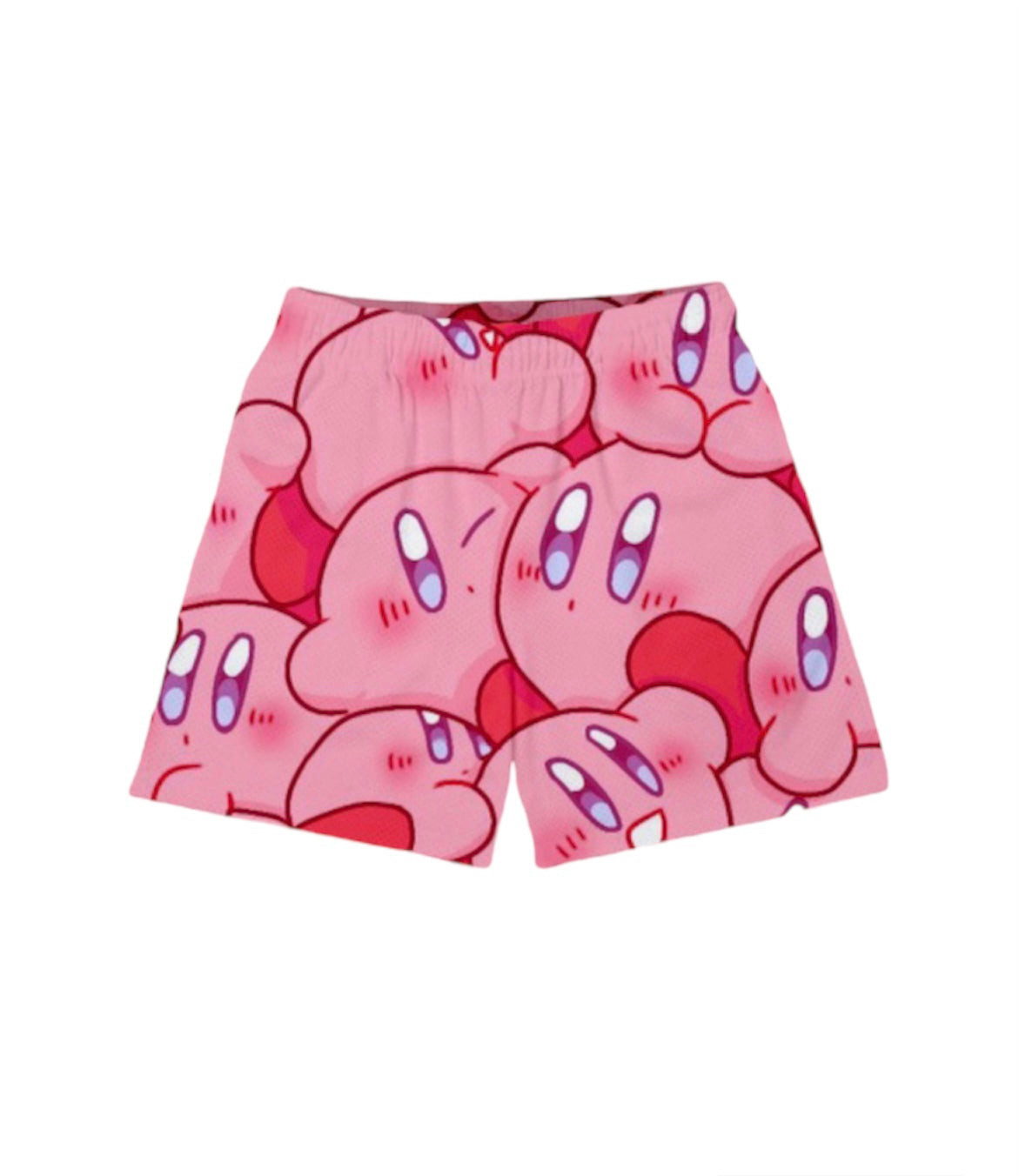 PINK PUFFBALL MESH SHORTS