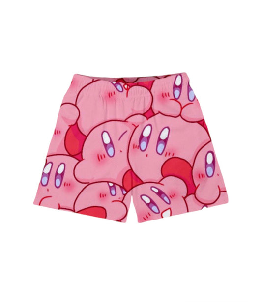 PINK PUFFBALL MESH SHORTS