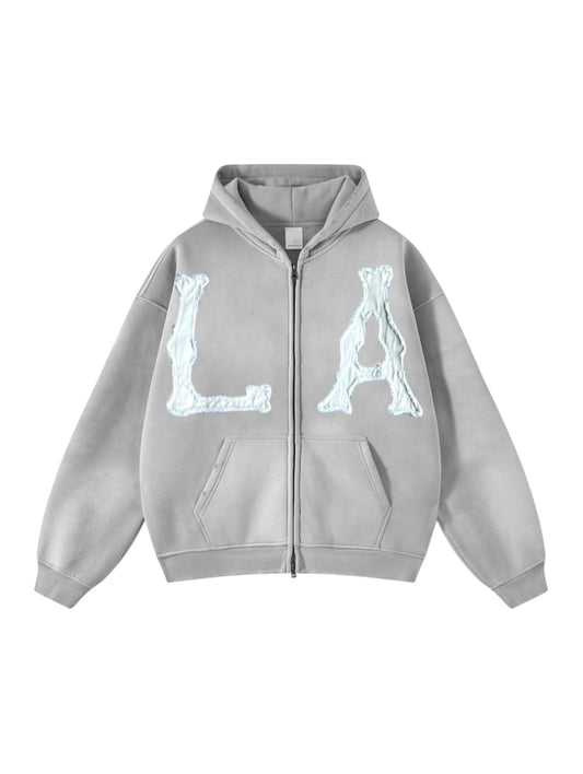 GREY “HOLLYWOOD” ZIP-UP
