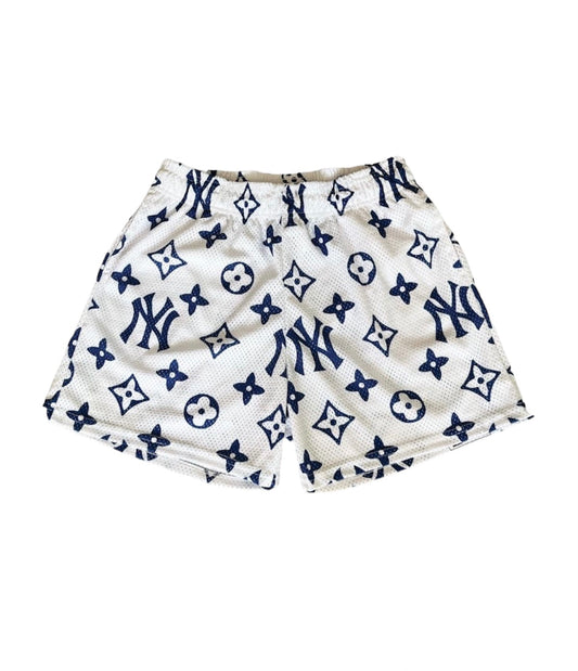 WHITE NY MESH SHORTS